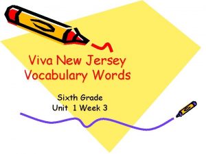 Viva New Jersey Vocabulary Words Sixth Grade Unit