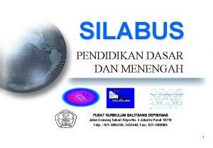 SILABUS PENDIDIKAN DASAR DAN MENENGAH PUSAT KURIKULUM BALITBANG