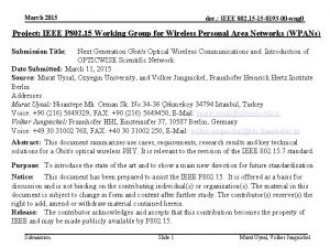 March 2015 doc IEEE 802 15 15 0193