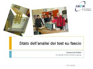 Stato dellanalisi dei test su fascio Vannuccini Elena