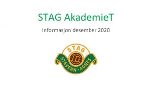 STAG Akademie T Informasjon desember 2020 STAG Akademie