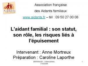 Association franaise des Aidants familiaux www aidants fr