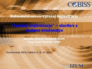 Referenni servis Vpraaj knjiniarja Vpraaj knjiniarja storitev z