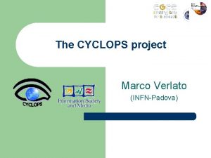 The CYCLOPS project Marco Verlato INFNPadova CYCLOPS ID