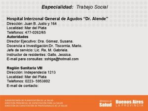 Especialidad Trabajo Social Hospital Interzonal General de Agudos