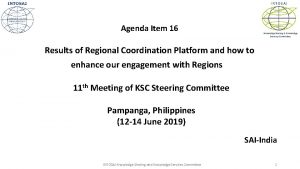 INTOSAI Agenda Item 16 Knowledge Sharing Knowledge Services