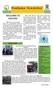 Paulinian Newsletter Vol 1 Issue 1 Beaconhouse St