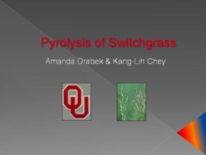 Pyrolysis of Switchgrass Amanda Drabek KangLih Chey Introduction