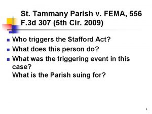 St Tammany Parish v FEMA 556 F 3