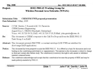 May 2009 Project doc IEEE 802 15 09