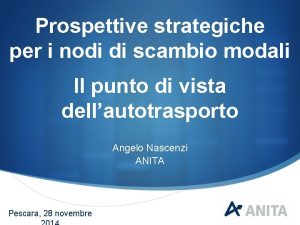 Prospettive strategiche per i nodi di scambio modali