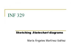 INF 329 Sketching Statechart diagrams Mara ngeles Martnez