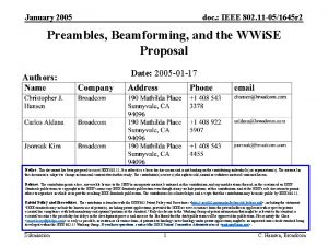 January 2005 doc IEEE 802 11 051645 r