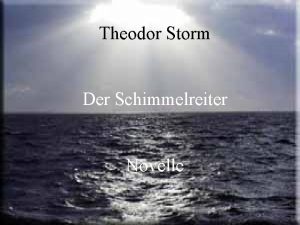 Theodor Storm Der Schimmelreiter Novelle Die Hauptpersonen Hauke