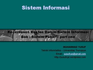 Sistem Informasi Kecerdasan Buatan Dalam Sistem Informasi Bab