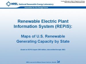 Renewable Electric Plant Information System REPi S Maps