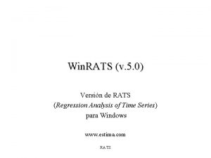 Win RATS v 5 0 Versin de RATS
