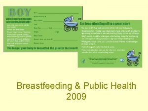Breastfeeding Public Health 2009 Functions of Public Health