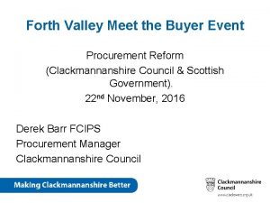 Forth Valley Meet the Buyer Event Procurement Reform