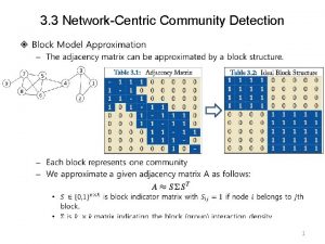 3 3 NetworkCentric Community Detection 1 3 3