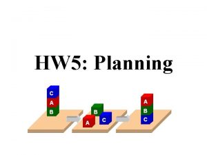 HW 5 Planning PDDL Planning Domain Description Language