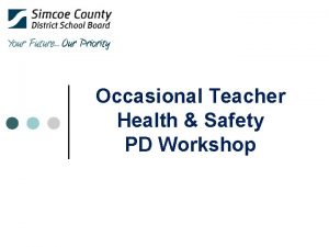 Occasional Teacher Health Safety PD Workshop Corporate Risk