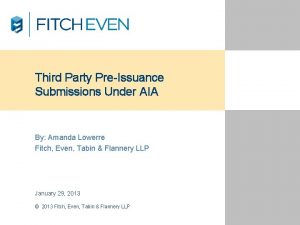 Third Party PreIssuance Submissions Under AIA By Amanda
