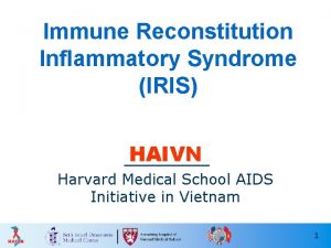 Immune Reconstitution Inflammatory Syndrome IRIS HAIVN Harvard Medical