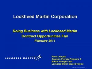 Lockheed Martin Corporation Doing Business with Lockheed Martin