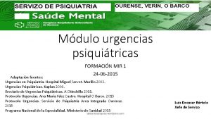 Mdulo urgencias psiquitricas FORMACIN MIR 1 24 06