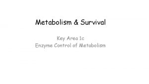 Metabolism Survival Key Area 1 c Enzyme Control