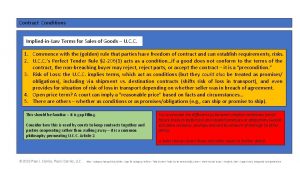 Contract Conditions ImpliedinLaw Terms for Sales of Goods