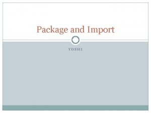 Package and Import YOSHI Package Ex nthu pads