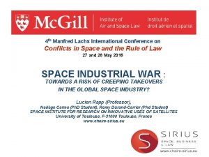 4 th Manfred Lachs International Conference on Conflicts