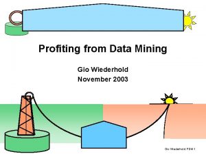 Profiting from Data Mining Gio Wiederhold November 2003