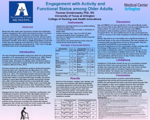 Engagement with Activity and Functional Status among Older