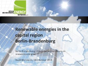 Renewable energies in the capital region BerlinBrandenburg Czech