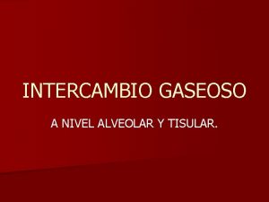 INTERCAMBIO GASEOSO A NIVEL ALVEOLAR Y TISULAR El