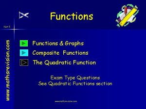 Functions www mathsrevision com Nat 5 Functions Graphs