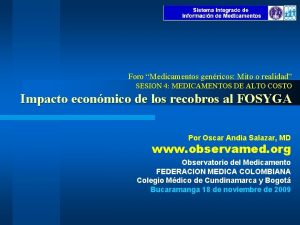 Foro Medicamentos genricos Mito o realidad SESION 4