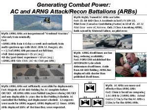Generating Combat Power AC and ARNG AttackRecon Battalions