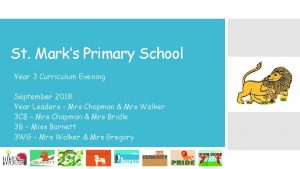 St Marks Primary School Year 3 Curriculum Evening