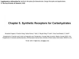 Supplementary information for Synthetic Receptors for Biomolecules Design