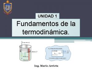 UNIDAD 1 Fundamentos de la termodinmica Ing Mario