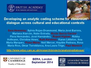 Developing an analytic coding scheme for classroom dialogue