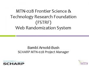 MTN028 Frontier Science Technology Research Foundation FSTRF Web