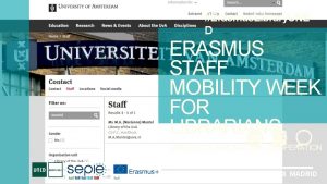 Erasmus Library UNE D ERASMUS STAFF MOBILITY WEEK