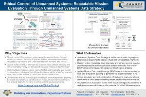 Ethical Control of Unmanned Systems Repeatable Mission Evaluation
