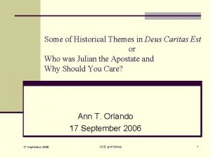 Some of Historical Themes in Deus Caritas Est