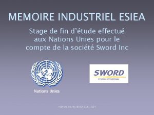 MEMOIRE INDUSTRIEL ESIEA Stage de fin dtude effectu